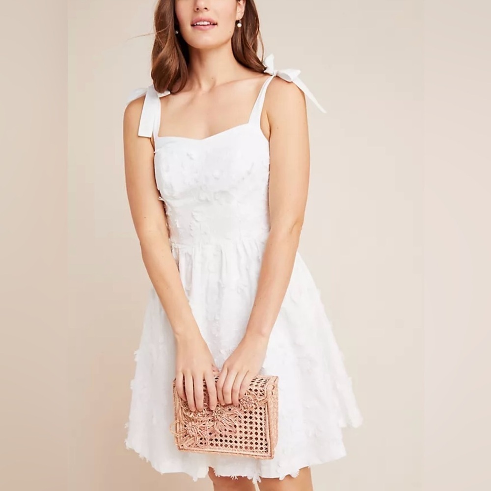 Gal Meets Glam Anthropologie Trudy Embroidered Floral Dress,size 2, Summer Party
